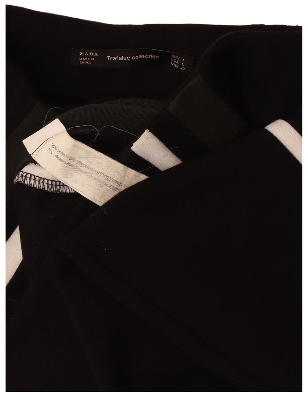 Zara Womens Trafaluc Leggings UK 14 Large  Black Colourblock Polyester