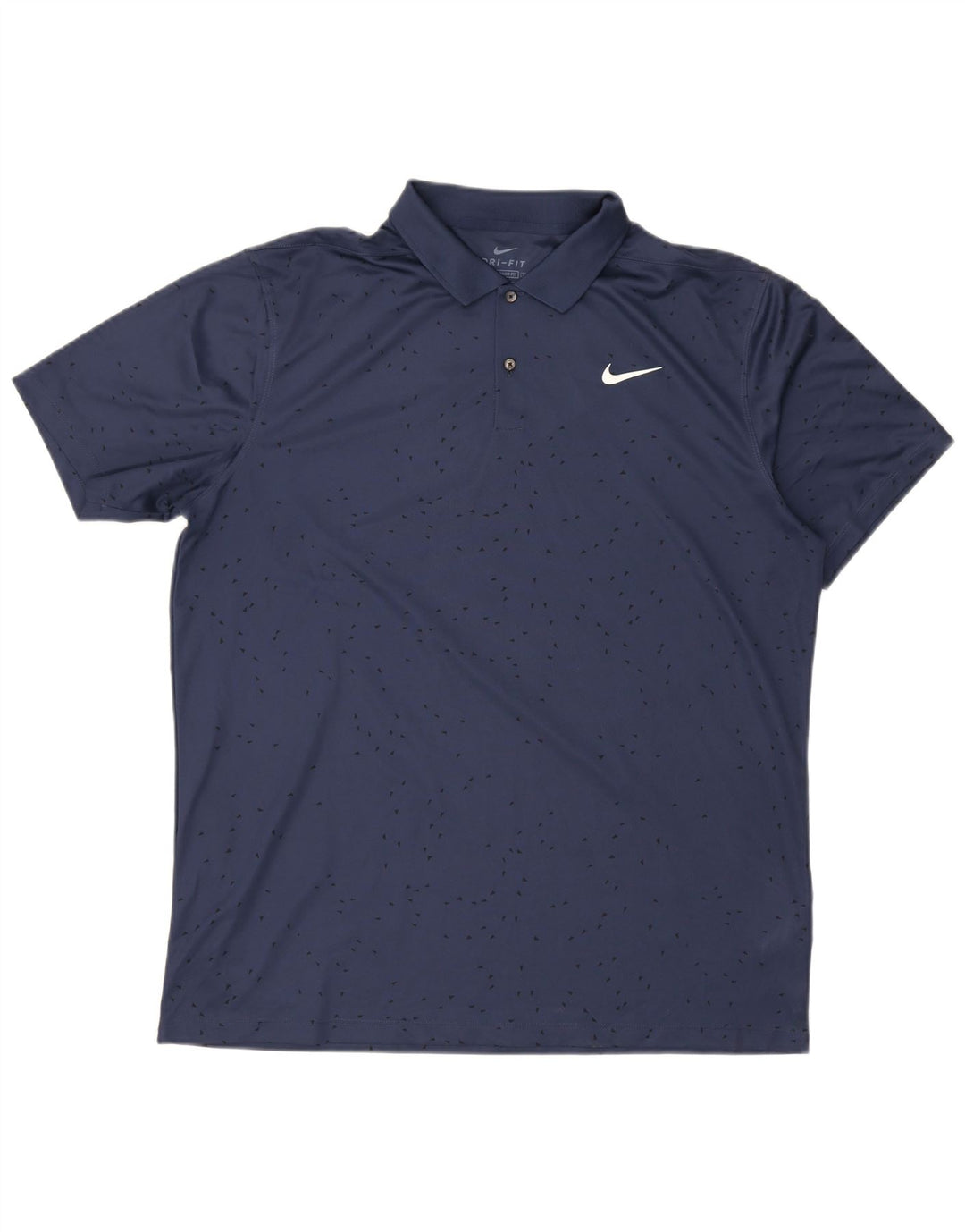 Nike Mens Dri Fit Standard Fit Polo Shirt Large Navy Blue Polyester