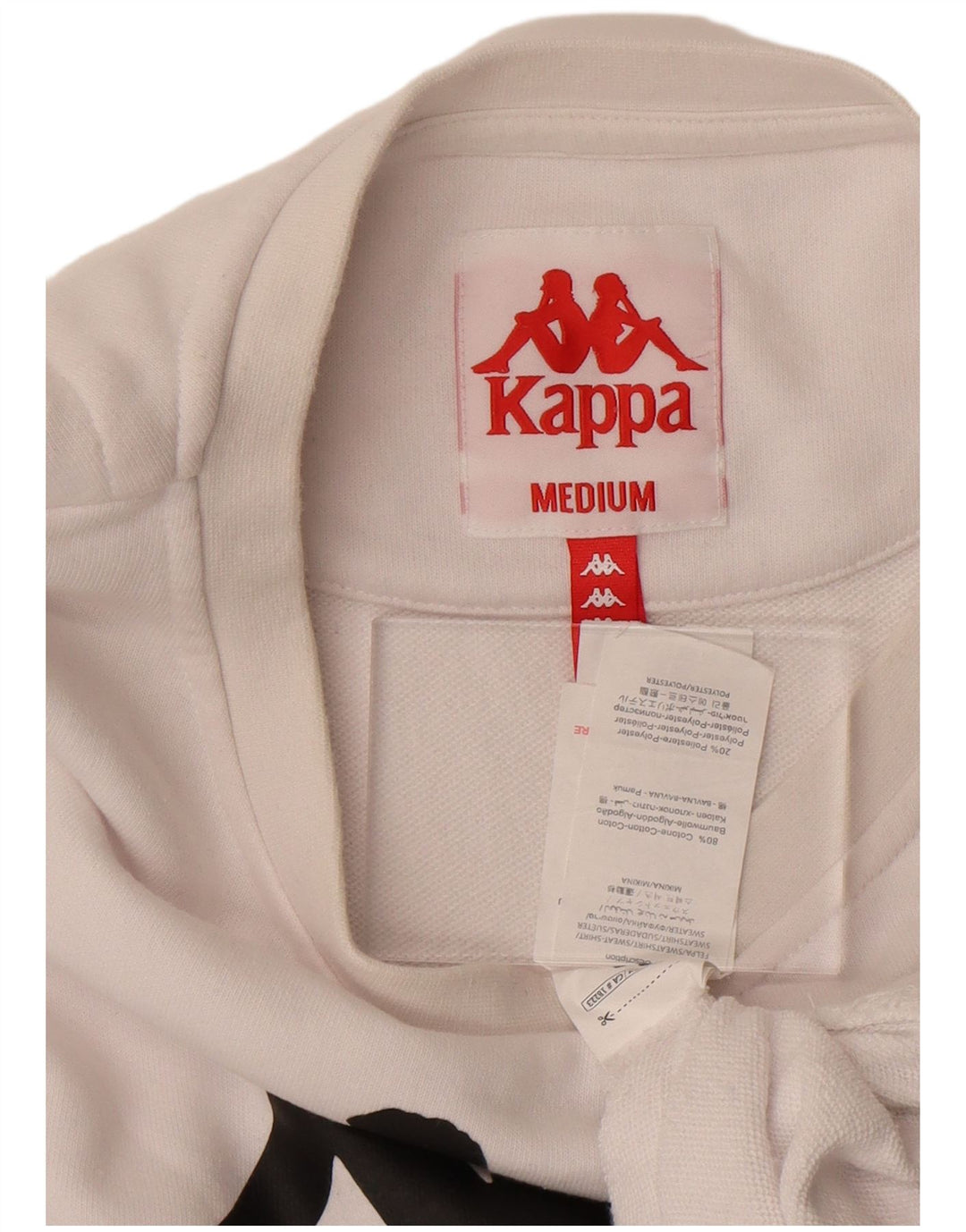 KAPPA Mens Graphic Sweatshirt Jumper Medium White Cotton