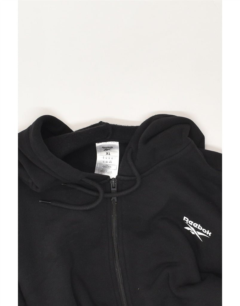 REEBOK Mens Zip Hoodie Sweater XL Black Cotton | Vintage Reebok | Thrift | Second-Hand Reebok | Used Clothing | Messina Hembry 