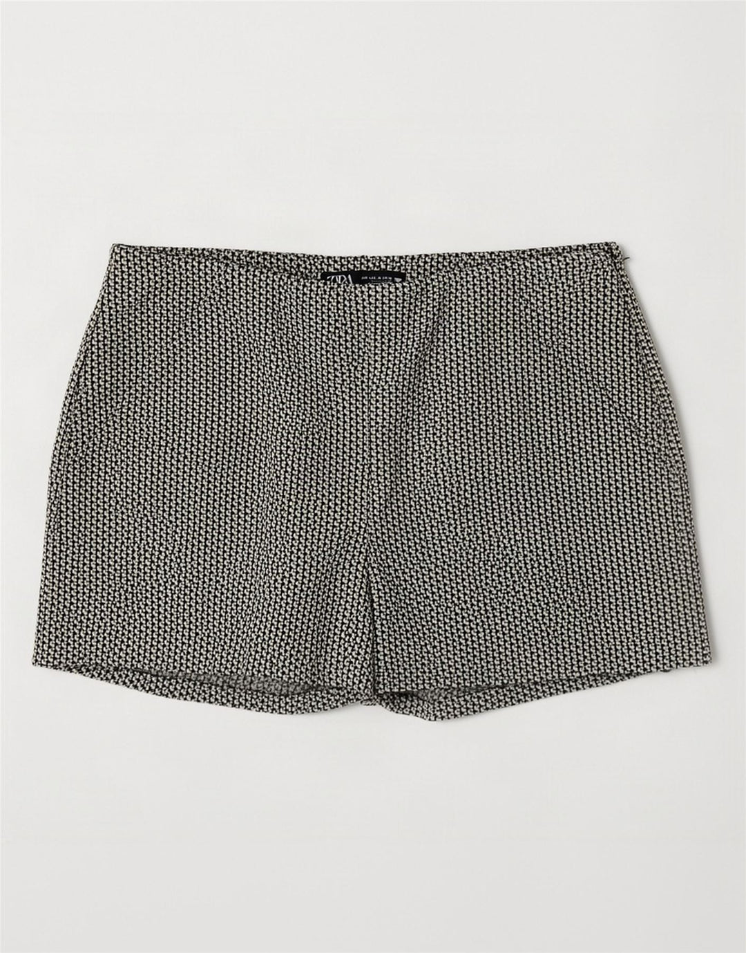Zara Womens High Waist Hot Pants Large W30 Beige Geometric