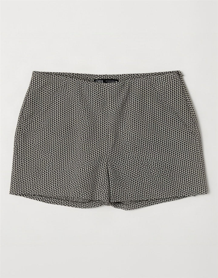 Zara Womens High Waist Hot Pants Large W30 Beige Geometric