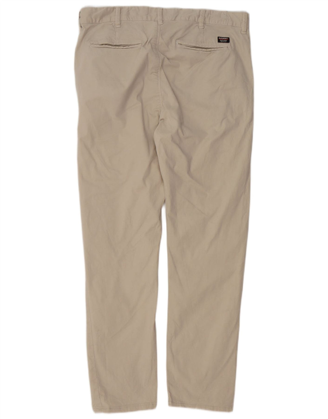 SUPERDRY Mens Slim Chino Trousers W34 L28 Beige Cotton