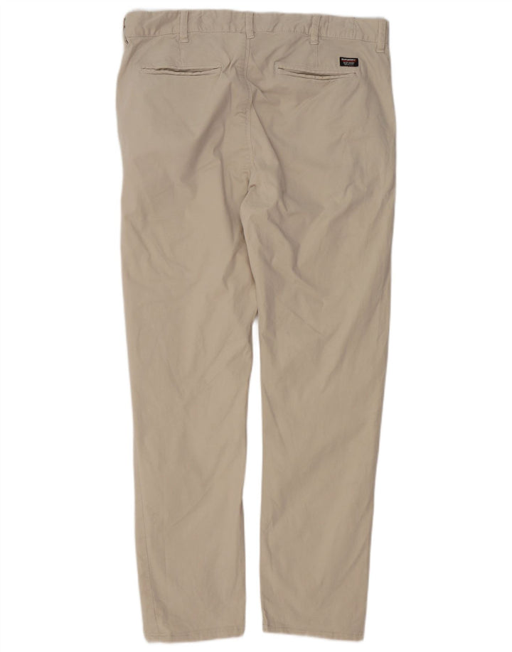 SUPERDRY Mens Slim Chino Trousers W34 L28 Beige Cotton