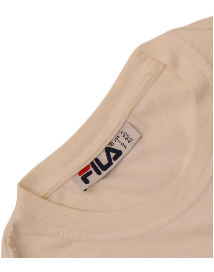 Fila Mens Graphic T-Shirt Top Medium White