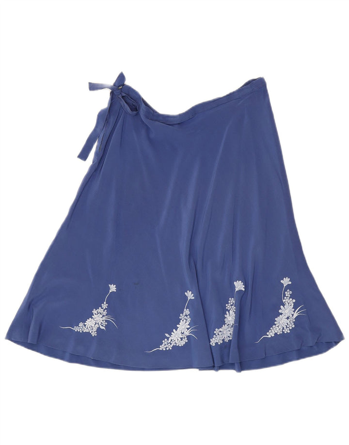 Vintage Womens A-Line Skirt W26 Small Blue Floral