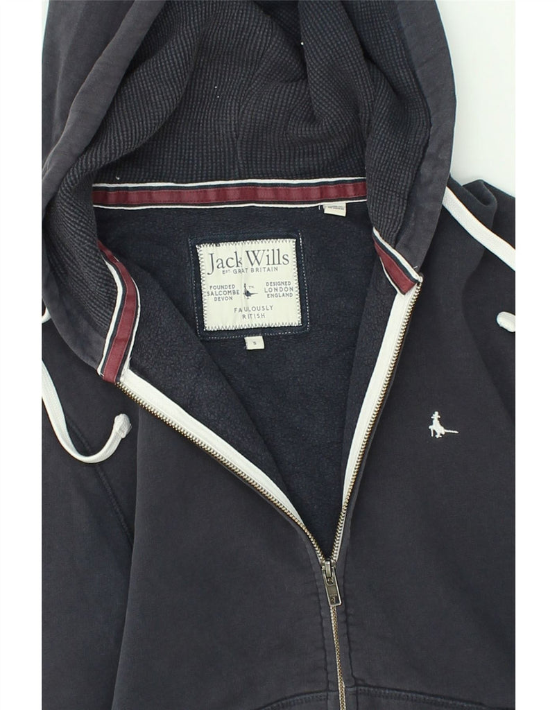 JACK WILLS Mens Zip Hoodie Sweater Small Navy Blue Cotton | Vintage Jack Wills | Thrift | Second-Hand Jack Wills | Used Clothing | Messina Hembry 