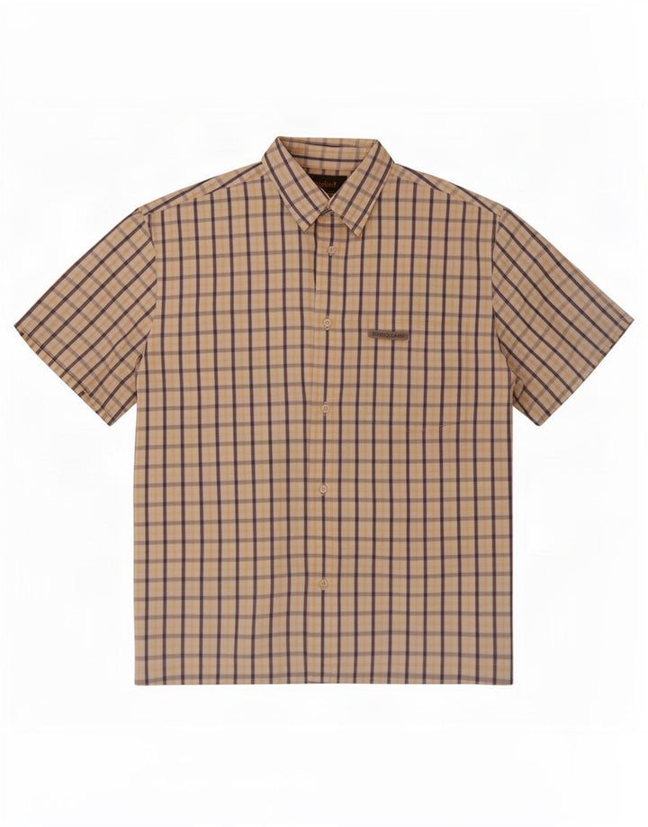 Timberland Mens Short Sleeve Shirt Medium Multicoloured Check Cotton