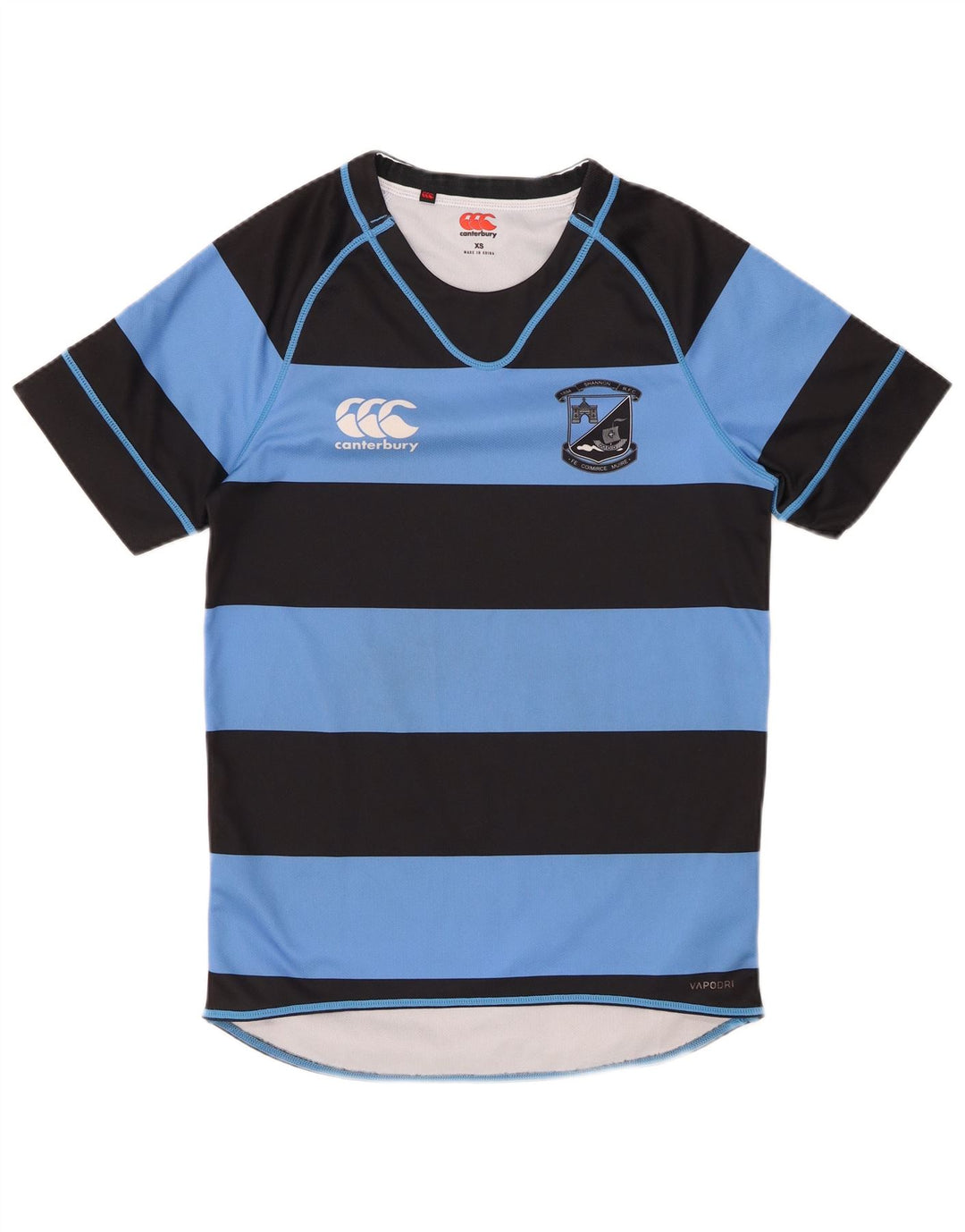 CANTERBURY Mens T-Shirt Top XS Blue Striped Polyester