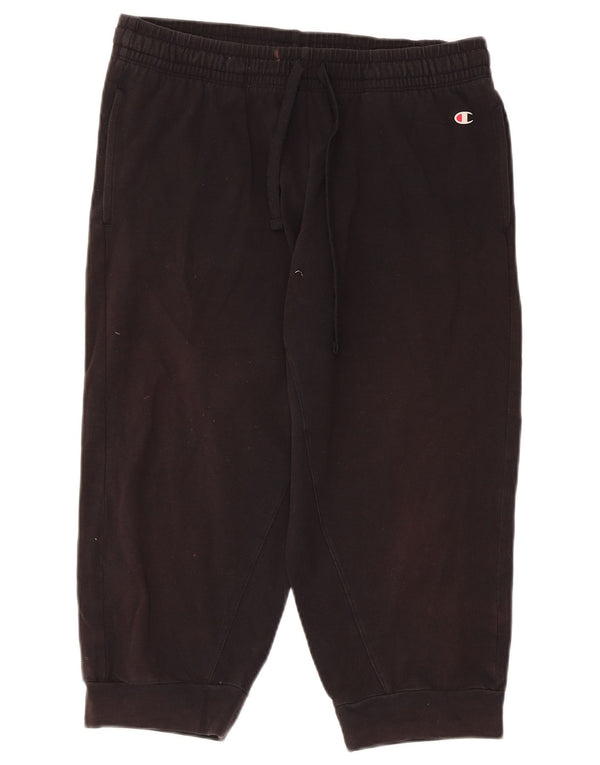 Champion Womens Capri Tracksuit Trousers Joggers UK 14 Large Black