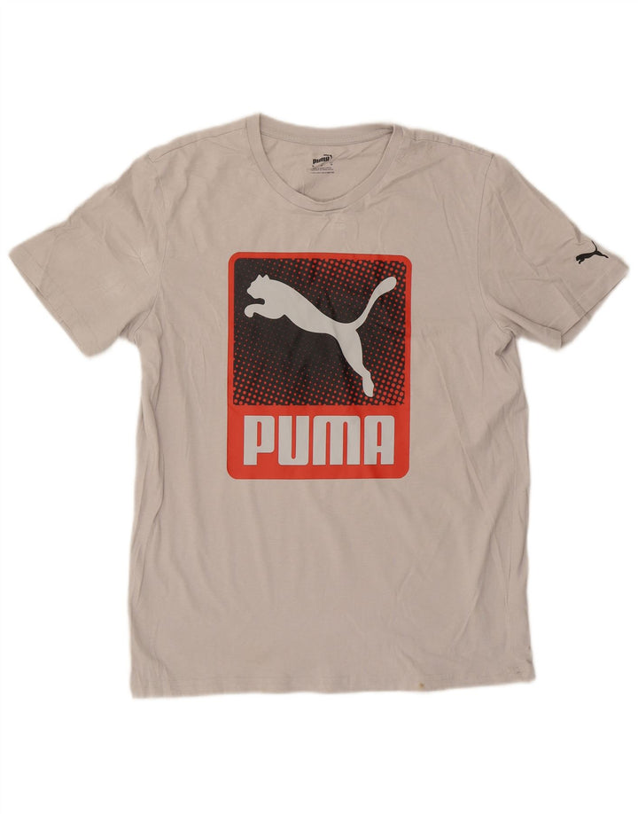 Puma Mens Graphic T-Shirt Top Medium Grey Cotton