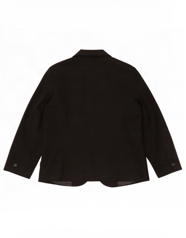 Zara Womens 1 Button Blazer Jacket EU 54 XL Black Polyester