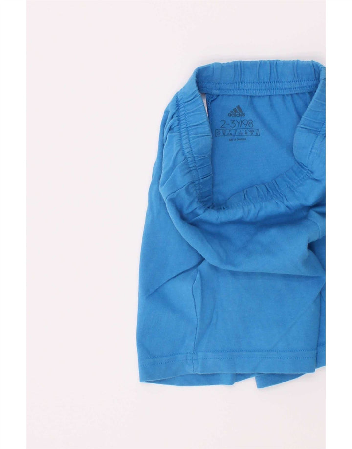 Adidas Boys Sport Shorts 2-3 Years Blue Cotton