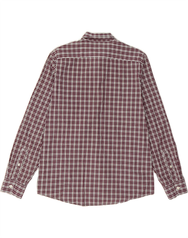 MICHAEL KORS Mens Military Shirt Large Maroon Check Cotton Vintage Michael Kors and Second-Hand Michael Kors from Messina Hembry 