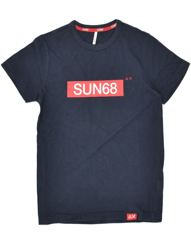 SUN68 Boys Graphic T-Shirt Top 9-10 Years Navy Blue Cotton | Vintage Sun68 | Thrift | Second-Hand Sun68 | Used Clothing | Messina Hembry 