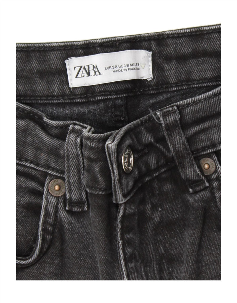 ZARA Womens High Waist Cropped Jeans EU 38 Small W26 L24 Black Vintage Zara and Second-Hand Zara from Messina Hembry 