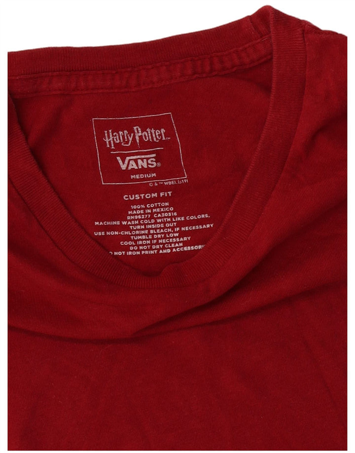 VANS Mens Harry Potter Custom Fit T-Shirt Top Medium Red Striped Cotton