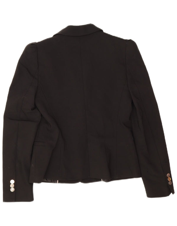 Zara Womens 1 Button Blazer Jacket UK 12 Medium Black