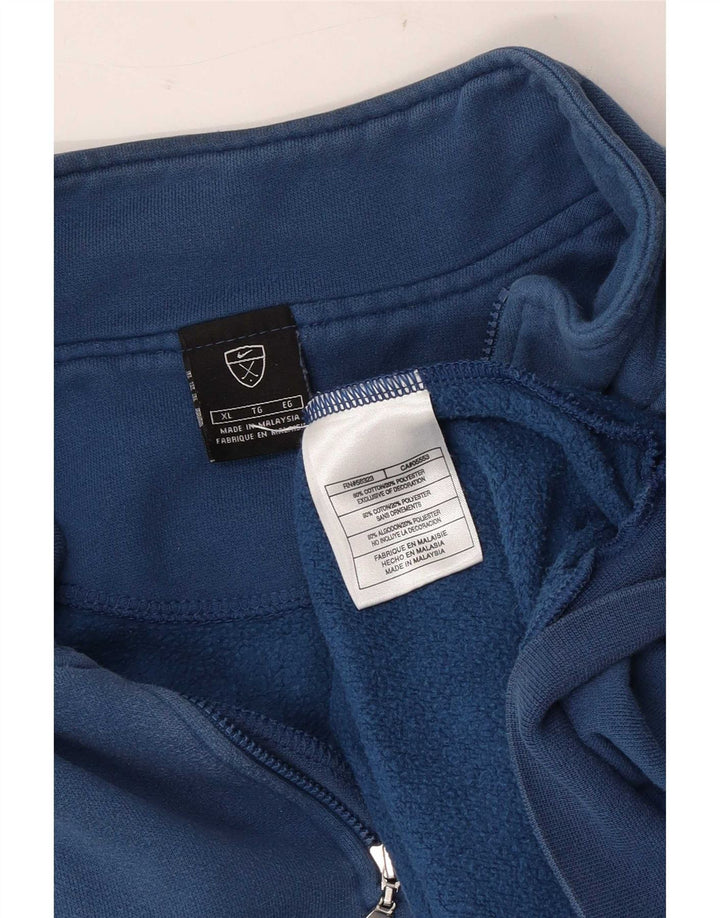 Nike Mens Zip Neck Sweatshirt Jumper XL Blue Cotton