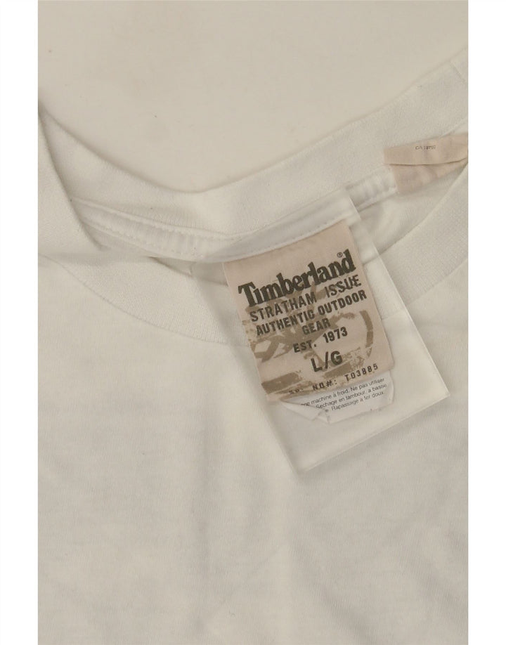 Timberland Mens Graphic T-Shirt Top Large White Cotton