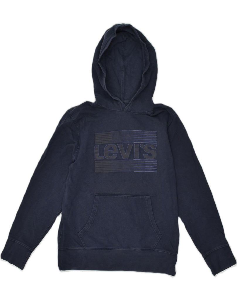 LEVI'S Mens Graphic Hoodie Jumper Small Navy Blue | Vintage Levi's | Thrift | Second-Hand Levi's | Used Clothing | Messina Hembry 