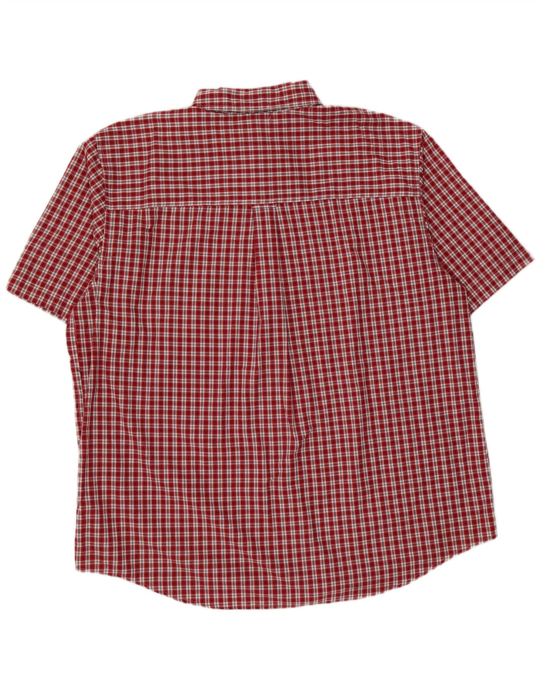 Chaps Mens Easy Care Short Sleeve Shirt 2XL Red Check Cotton