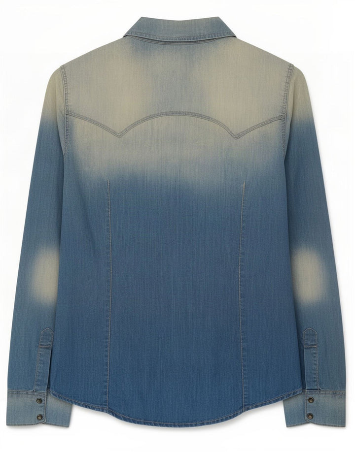 Zara Womens Denim Shirt UK 14 Medium Blue Cotton