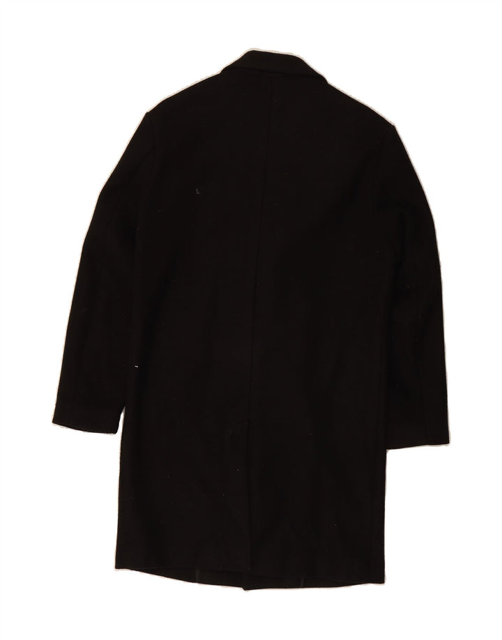 ZARA Mens Overcoat UK 36 Small Black Polyester