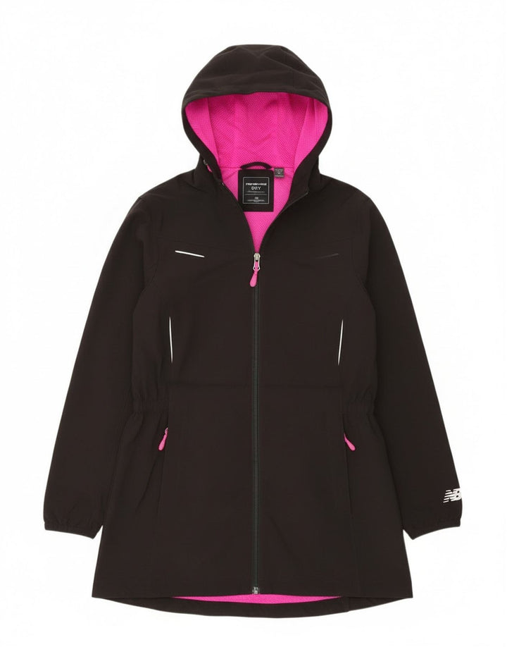 New Balance Womens Hooded Raincoat UK 14 Medium Black Polyester