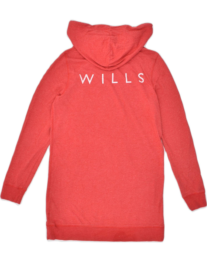 JACK WILLS Womens Hooded Jumper Dress UK 10 Small Red Cotton | Vintage | Thrift | Second-Hand | Used Clothing | Messina Hembry 