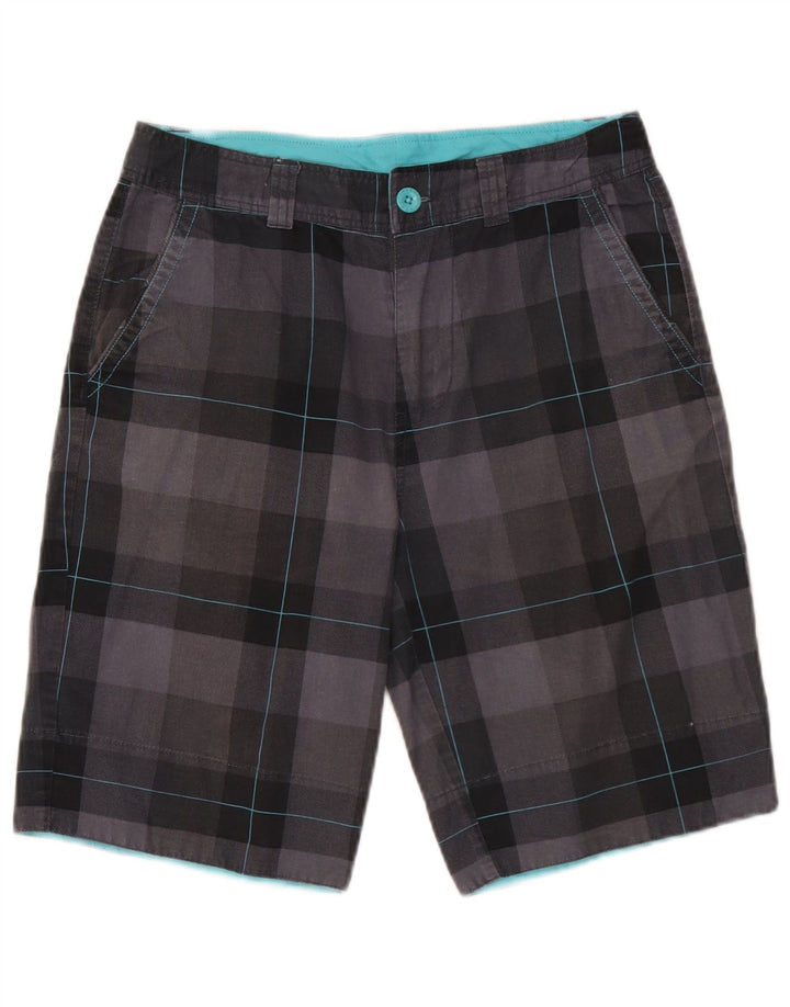 Sneaker Freak Mens Chino Shorts XS W29 Grey Check Cotton