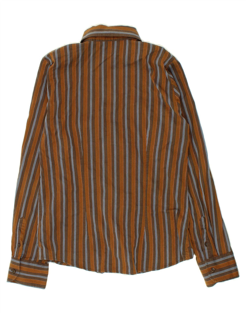 MARLBORO CLASSICS Womens Slim Shirt EU 44 XL Brown Striped Cotton | Vintage Marlboro Classics | Thrift | Second-Hand Marlboro Classics | Used Clothing | Messina Hembry 