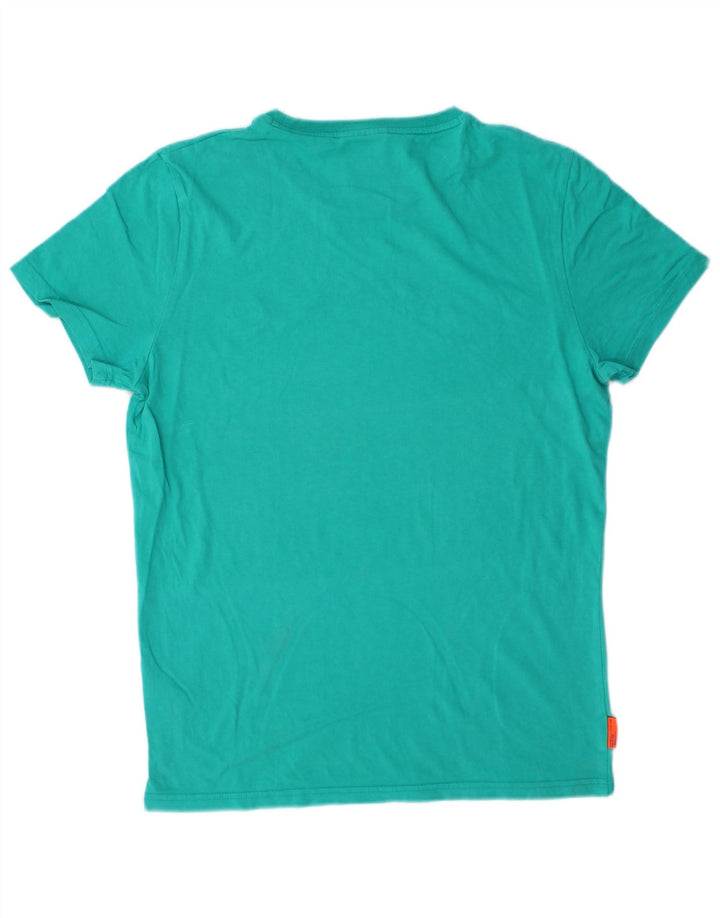 SUPERDRY Mens T-Shirt Top Large Turquoise Cotton