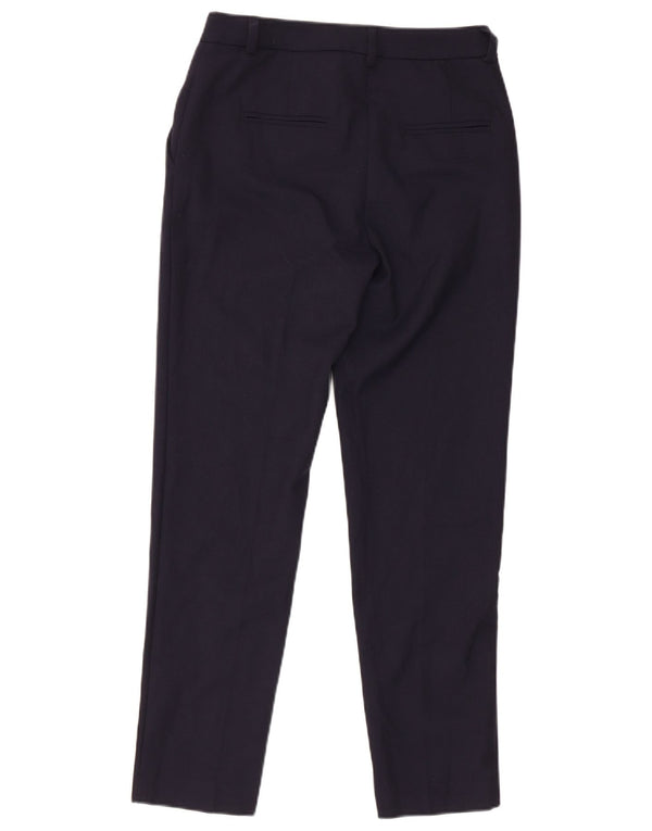 Benetton Womens Slim Suit Trousers IT 38 XS W28 L26 Navy Blue Polyester