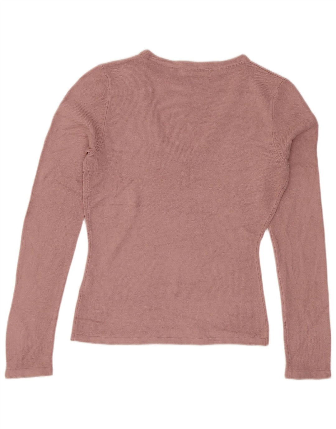 Topshop Womens Top Long Sleeve UK 8 Small Pink Acrylic