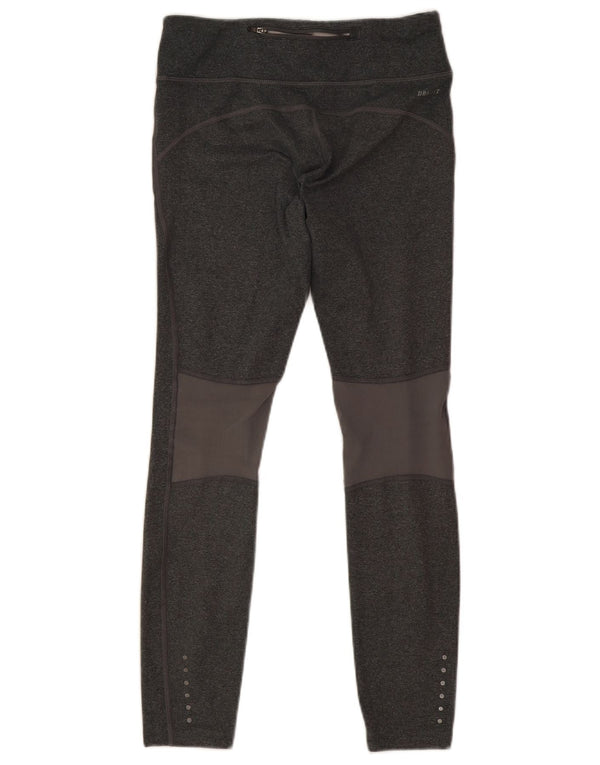 Nike Womens Dri Fit Crop Leggings UK 8 Small  Grey Polyester