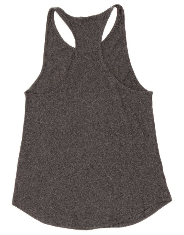 ADIDAS Womens Graphic Vest Top UK 4/6 XS Grey Cotton
