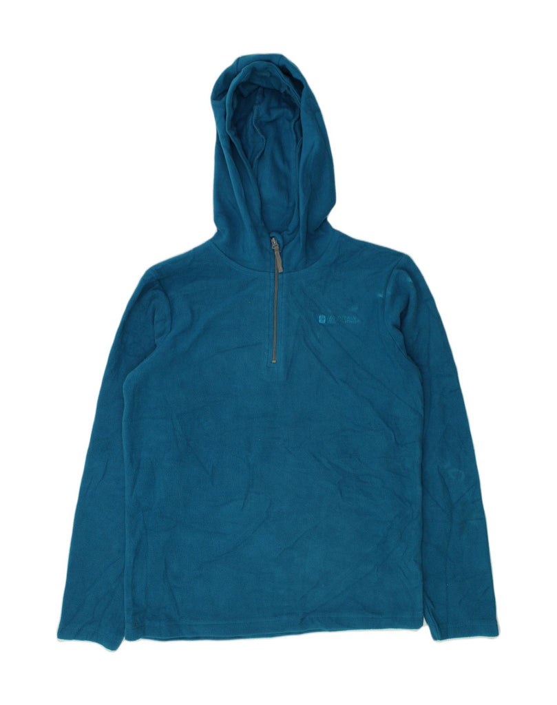 MOUNTAIN WAREHOUSE Boys Zip Neck Fleece Jumper 11-12 Years Blue Polyester | Vintage Mountain Warehouse | Thrift | Second-Hand Mountain Warehouse | Used Clothing | Messina Hembry 