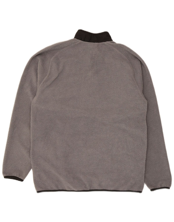 Puma Mens Zip Neck Fleece Jumper Medium Grey Colourblock Polyester