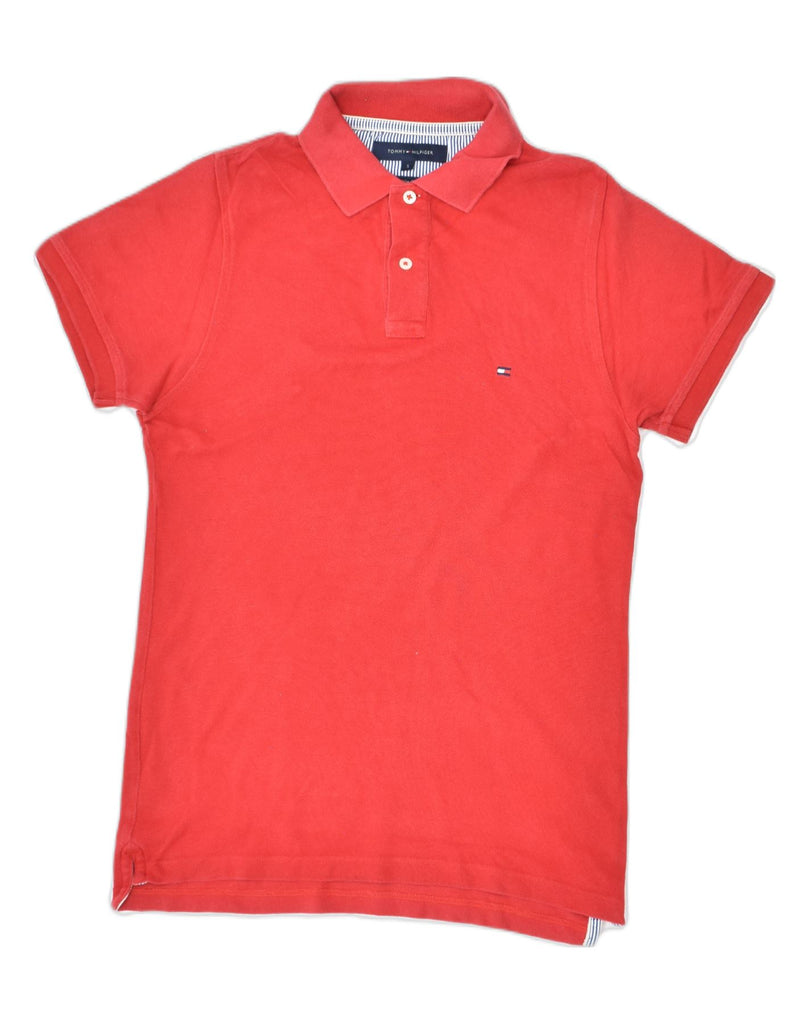 TOMMY HILFIGER Mens Slim Fit Polo Shirt Small Red Cotton | Vintage Tommy Hilfiger | Thrift | Second-Hand Tommy Hilfiger | Used Clothing | Messina Hembry 