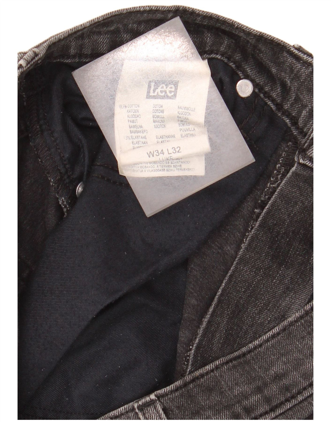 Lee Mens Luke Distressed Slim Jeans W34 L32 Black Cotton