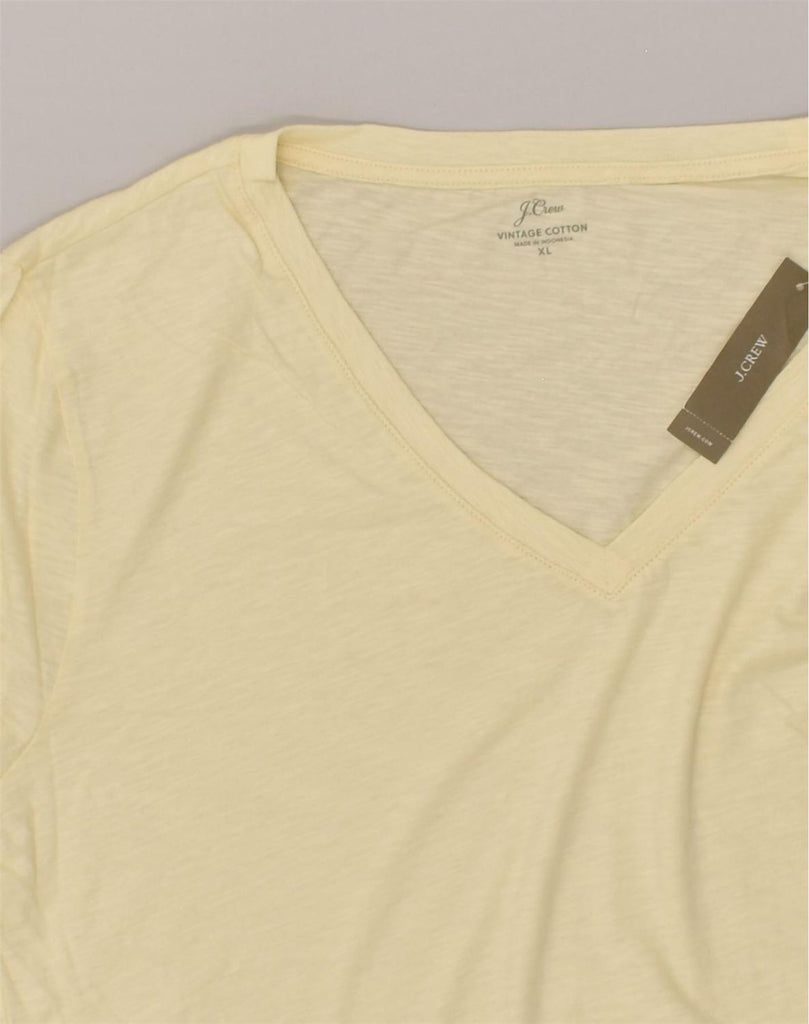 J. CREW Womens T-Shirt Top UK 18 XL Beige Cotton | Vintage J. Crew | Thrift | Second-Hand J. Crew | Used Clothing | Messina Hembry 