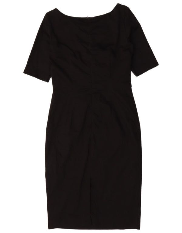 Oasis Womens Sheath Dress UK 12 Medium Black Cotton