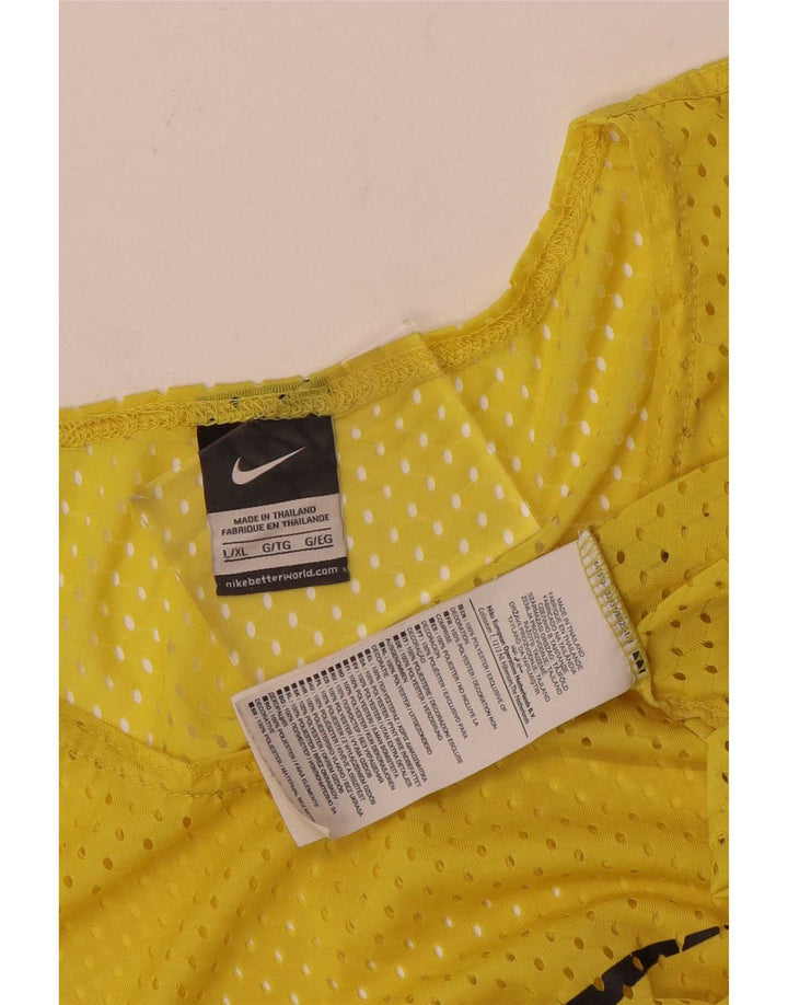 Nike Mens Graphic Vest Top Large Yellow Polyester