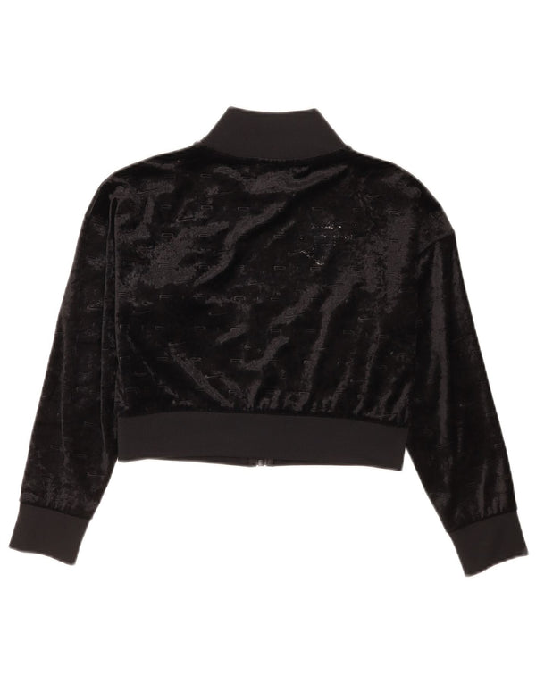 Nike Girls Velour Tracksuit Top Jacket 10-11 Years Medium Black
