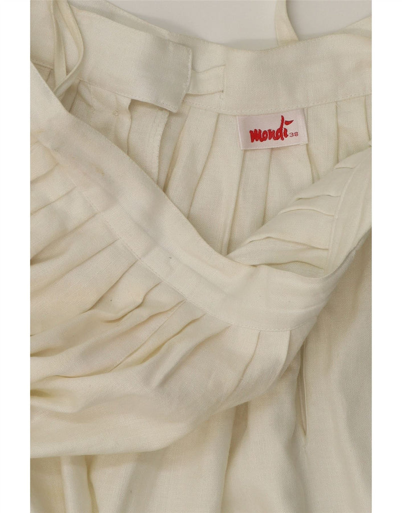 MONDI Womens High Waist Pleated A-Line Skirt IT 38 XS W26  White Vintage Mondi and Second-Hand Mondi from Messina Hembry 