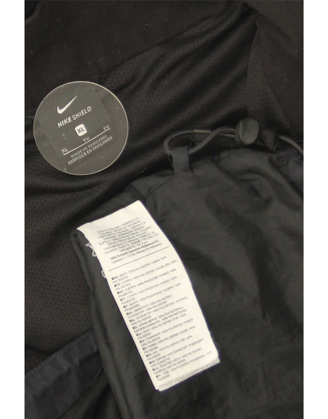 Nike Mens Hooded Rain Jacket UK 42 XL Black Polyester