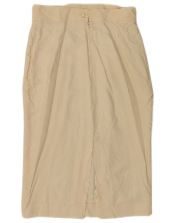 Byblos Womens High Waist Midi Skirt IT 44 Medium W28 Beige Viscose
