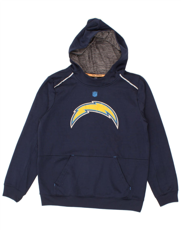 NFL Boys Graphic Hoodie Jumper 14-15 Years Large Navy Blue Polyester Vintage NFL and Second-Hand NFL from Messina Hembry 