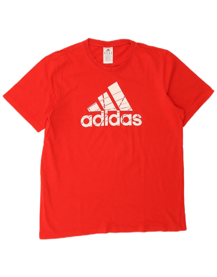 Adidas Mens Graphic T-Shirt Top Large Red Cotton